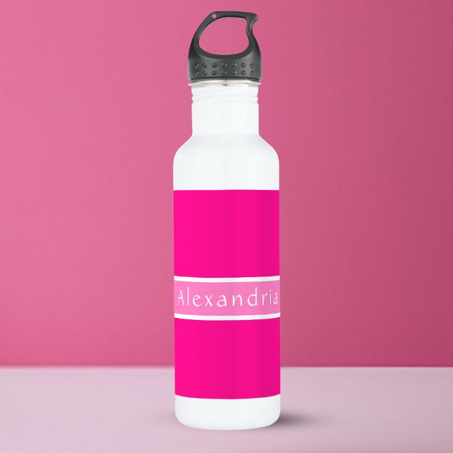 Botella De Agua Rosa caliente y rosa personalizado (Subido por el creador)