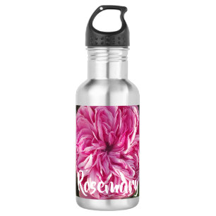 Botella De Agua Rosa de color rosa Vintage Flor floral Foto Chicas