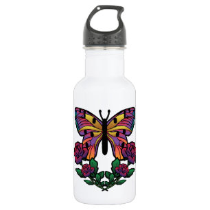 Botella De Agua Rosa de mariposa