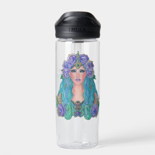 Botella De Agua Rosa de sirena en el arte marítimo de Renee Lavoie