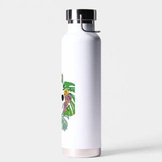 Botella De Agua Rosa de Skeleton y Monstera