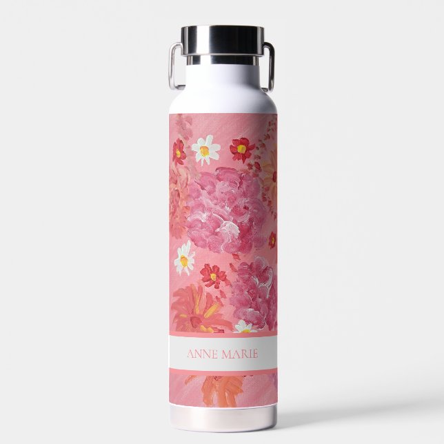 Botella De Agua Rosa de sol Personalizado floral (Delantero)