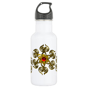 Botella De Agua ROSA DORADA RUBÍ,Blanco
