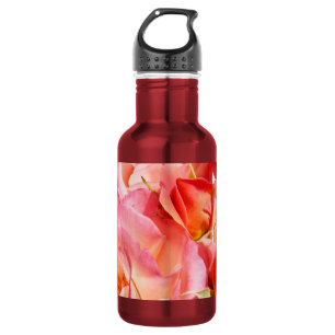 Botella De Agua Rosa Floral Rosas Rosas Flores