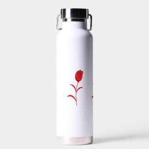 Botella De Agua Rosa Madder, Lava Red, diseño floral