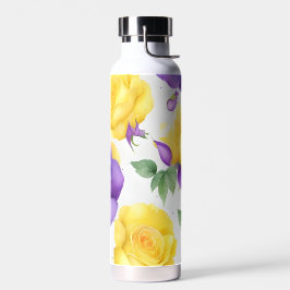 Botella De Agua Rosa morada amarillo acuático