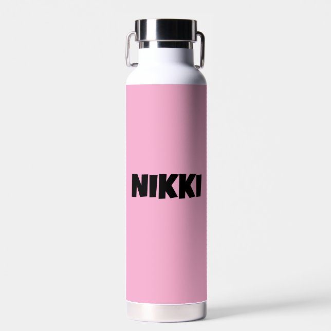 BOTELLA DE AGUA ROSA PERSONALIZADA (Delantero)