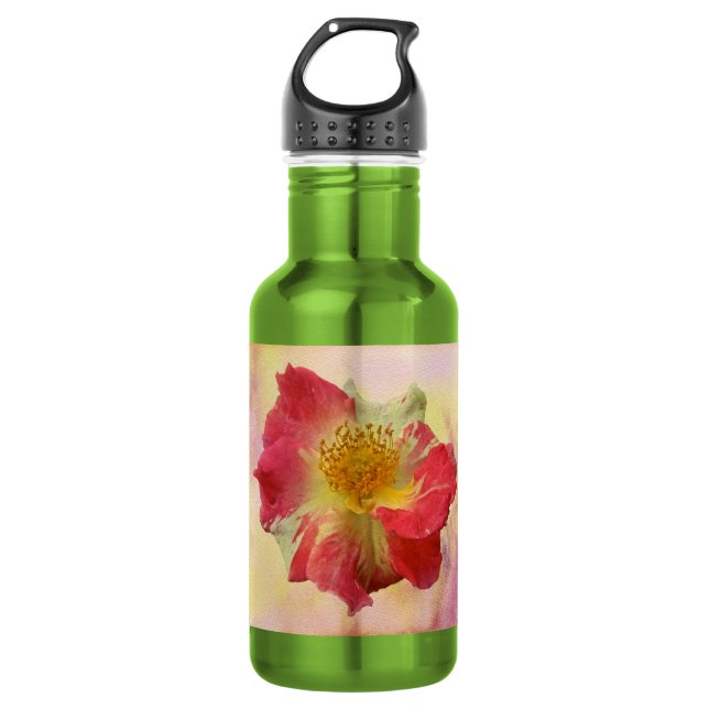 Botella De Agua Rosa Roja y Blanca (Anverso)