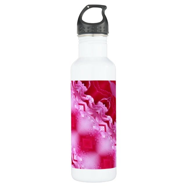 Botella De Agua Rosa rosa Ikat 2 (Anverso)