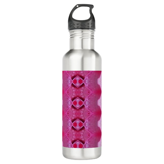 Botella De Agua Rosa rosa Ikat 3 (Anverso)