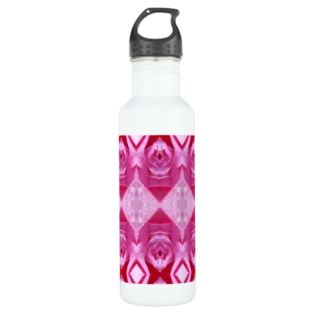 Botella De Agua Rosa rosa Ikat 5 (Anverso)