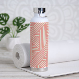 Botella De Agua Rosa Rubor Estampado Geométrico Femenino