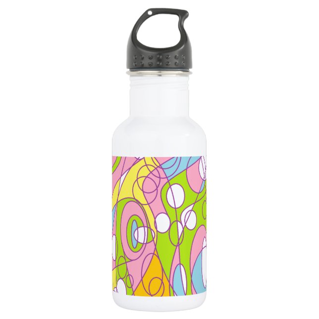 Botella De Agua Rosa y Verde (Anverso)