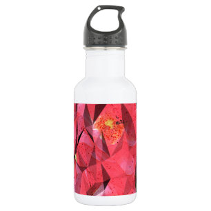 Botella De Agua Rosas abstractos cubistas