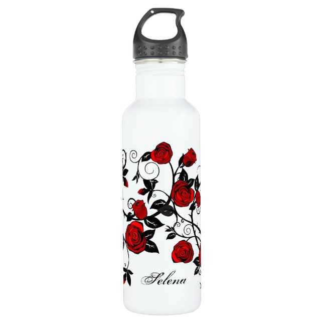Botella De Agua Rosas de tatuajes elegantes (Anverso)