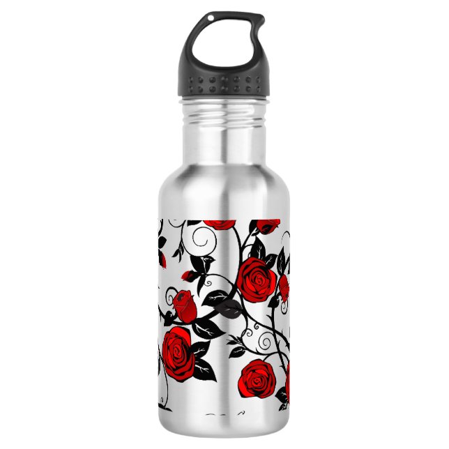 Botella De Agua Rosas de tatuajes elegantes (Anverso)
