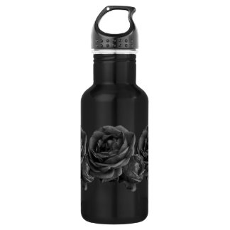 Botella De Agua Rosas góticos negros