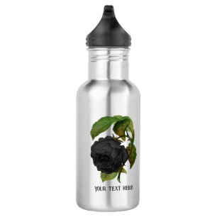 Botella De Agua Rosas Negras Personalizadas Góticas Vintage
