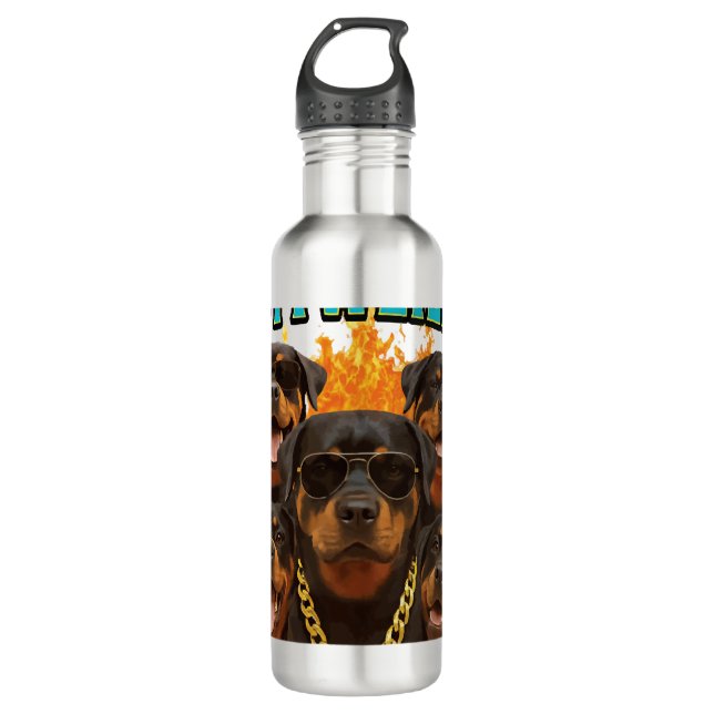 Botella De Agua Rottweiler  (Anverso)