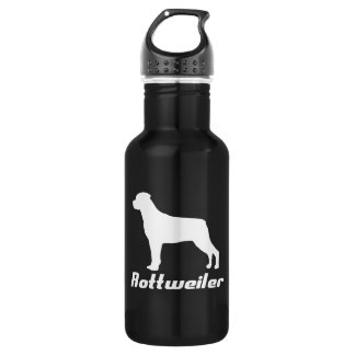 Botella De Agua Rottweiler negro
