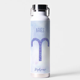 Botella De Agua Rótulo Astrológico Cute Aries Personalizado