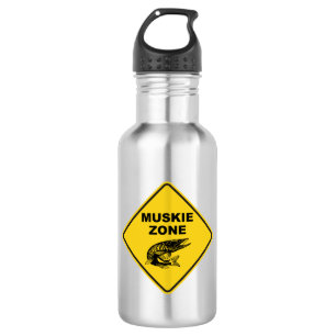 Botella De Agua Rótulo de la zona de pesca Muskie