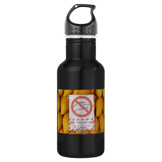 Botella De Agua Rótulo gracioso 'No toques mango' (Anverso)