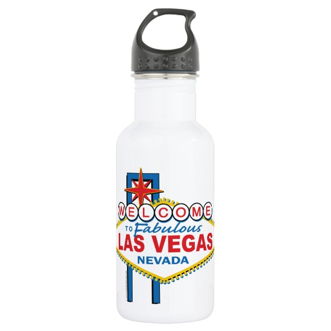 Botella De Agua Rótulo retro de Las Vegas (Anverso)