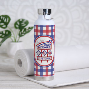 Botella De Agua Rótulo Retro USA 250 Aniversario Marquee 1776-2026