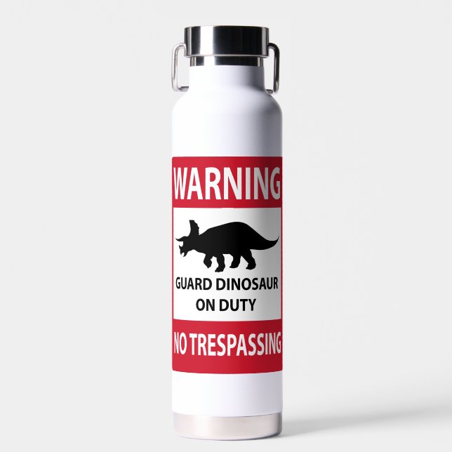 Botella De Agua Rótulo sin traspaso (Triceratops) (Delantero)