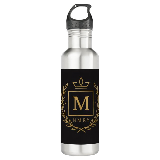 Botella De Agua "Royal NMKY Emblem – Monogram M Crest Design" (Anverso)