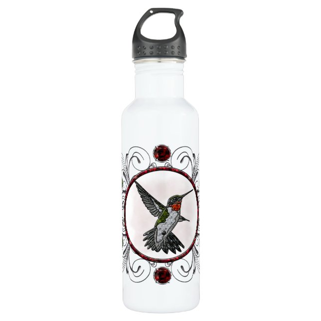 Botella De Agua Ruby Throed Hummingbird (Anverso)