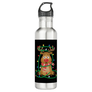 Botella De Agua Rudolph con luces Navidades