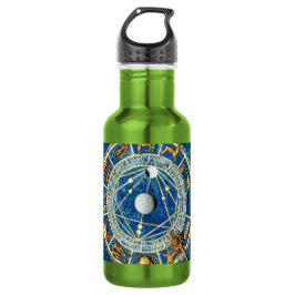Botella De Agua Rueda de Signos Astrológicos Zodíaco Celeste Azul 