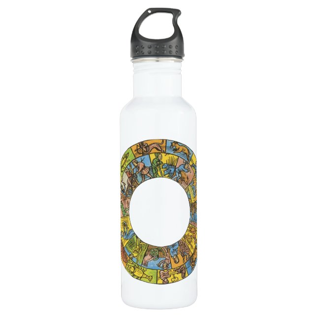 Botella De Agua Rueda de zodiaco esterográfica (Anverso)