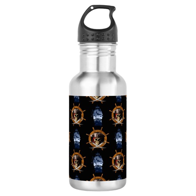 Botella De Agua Rueda Jolly Roger Pirate (Anverso)