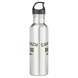 Botella De Agua Rústico personalizado del campamento retro verde
