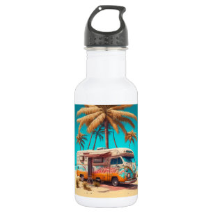 Botella De Agua RV y palmeras retro