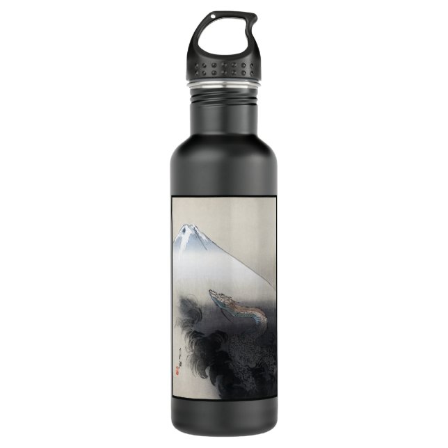 Botella De Agua Ryu Shoten: Dragón ascendente sobre Fuji, Japón (Anverso)