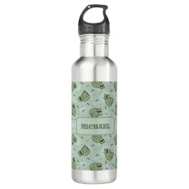 Botella De Agua Sage Bubble Frogs - green kids name customized.