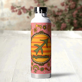 Botella De Agua Sagitario Retro Personalizado