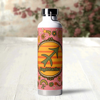 Botella De Agua Sagitario Retro Personalizado