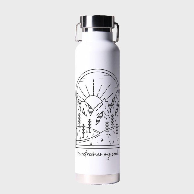 Botella De Agua Salmo 23 3 refresca la Biblia Cristiana del Alma V (Subido por el creador)