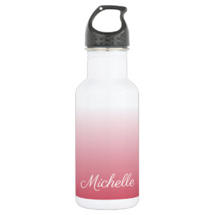 Botella De Agua Salmón oscuro degradado personalizado de color ros