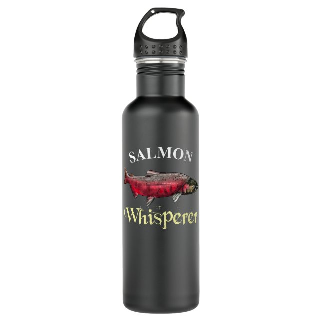 Botella De Agua Salmon Whisperer Dark (Anverso)