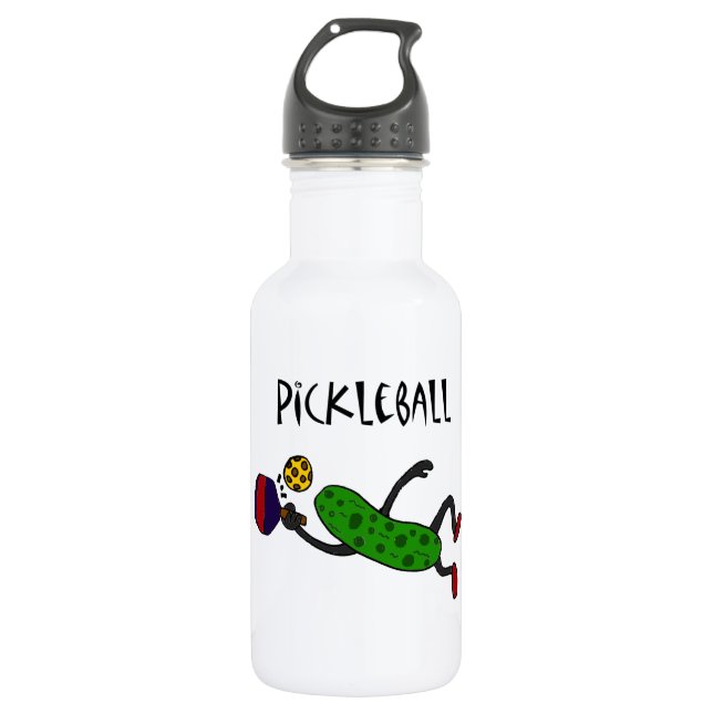 Botella De Agua Salmuera divertida del salto que juega Pickleball (Anverso)