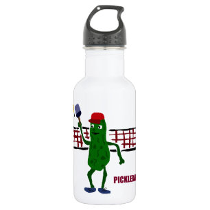 Botella De Agua Salmuera divertida que juega Pickleball con el