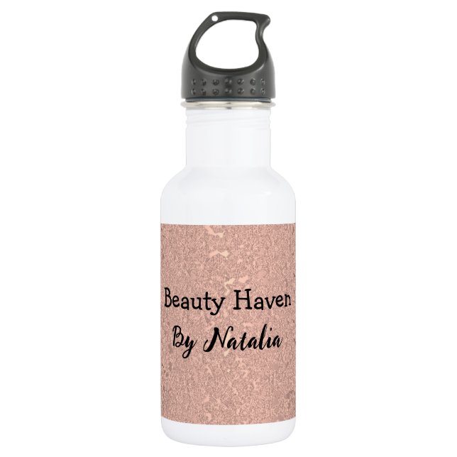 Botella De Agua Salón de belleza elegante Rosa de oro (Anverso)