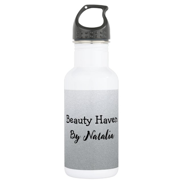 Botella De Agua Salón de belleza plateado del glamur (Anverso)