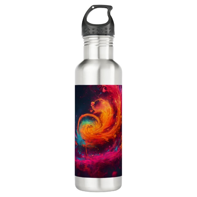 Botella de agua salpicada de Natación Mística Neon (Anverso)